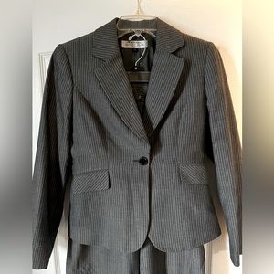 Tahari grey pinstripe suit
